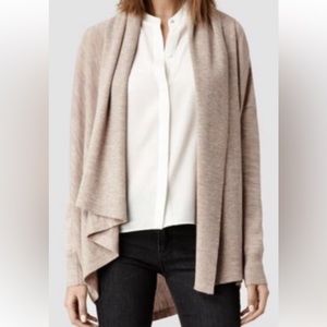 All Saints Awry Cardigan in 100% merino wool
